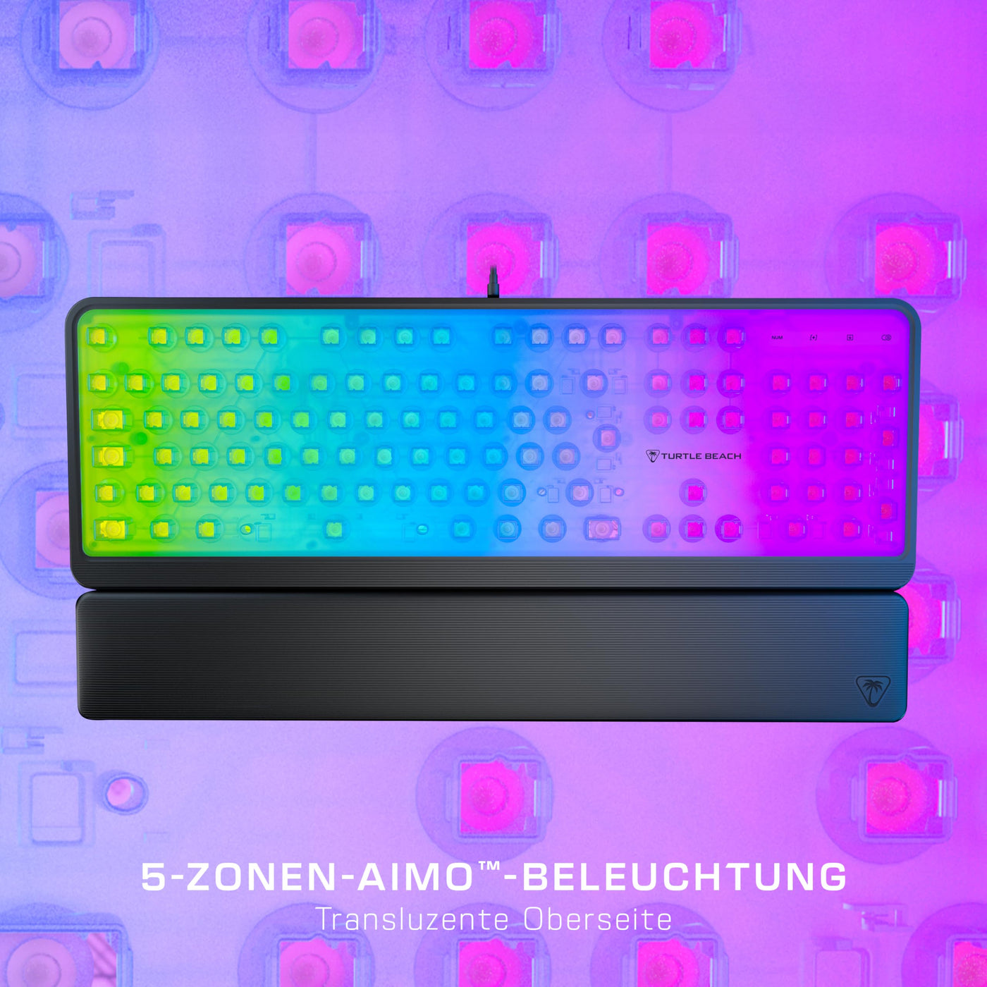 Turtle Beach Magma - Membrane RGB Gaming Keyboard mit Membrantasten, Advanced Anti-Ghosting, Easy-Shift Technologie, RGB-Beleuchtung, abnehmbare Handballenauflage