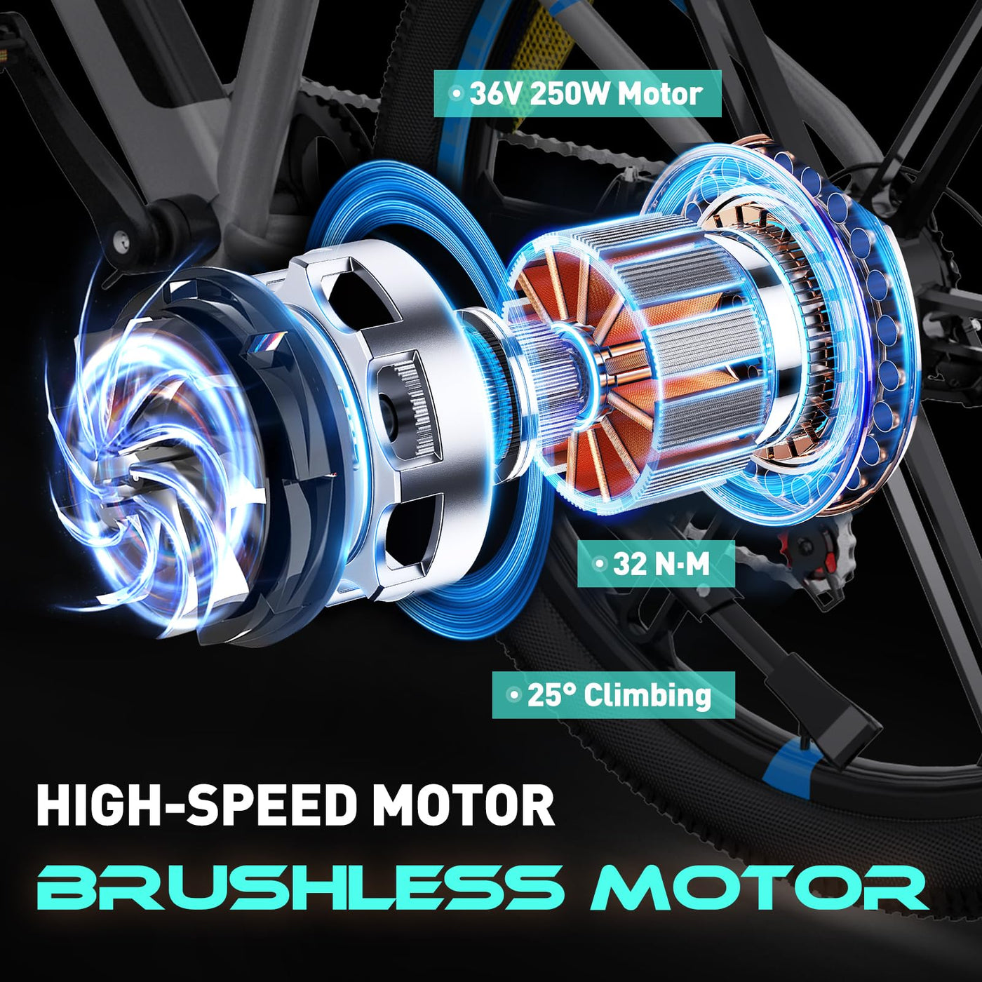 COLORWAY E Bike Herren Damen Elektrofahrräder 26 x 2,35 Zoll 250W Motor 36V 12Ah herausnehmbarer Akku EBike, Höchstgeschwindigkeit 25 km/h, E Mountainbike Ausdauer 35-90KM