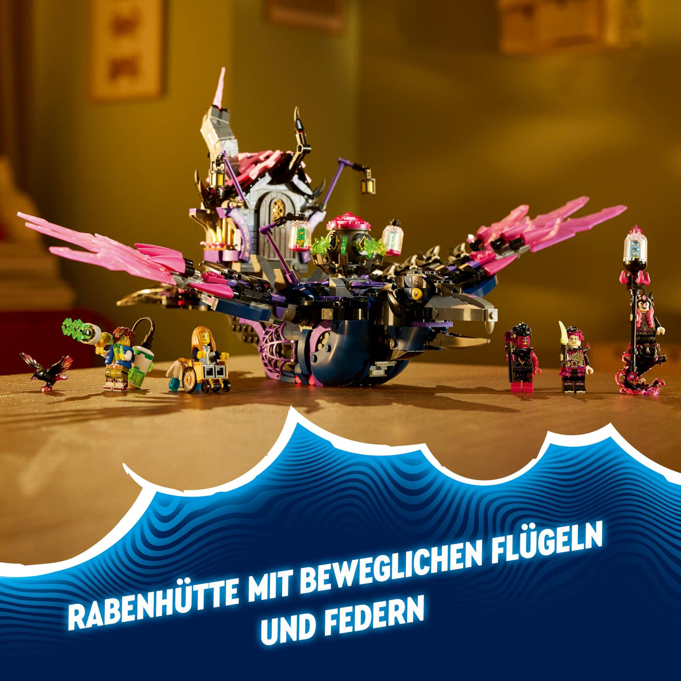 LEGO DREAMZzz 3-in-1 Der Mitternachtsrabe der Nimmerhexe, Spielset für Jungen und Mädchen ab 9 Jahren, mit Tierfigur, Fantasy-Hütte zum Umbauen in EIN Haus, eine Spinne oder einen Vogel 71478