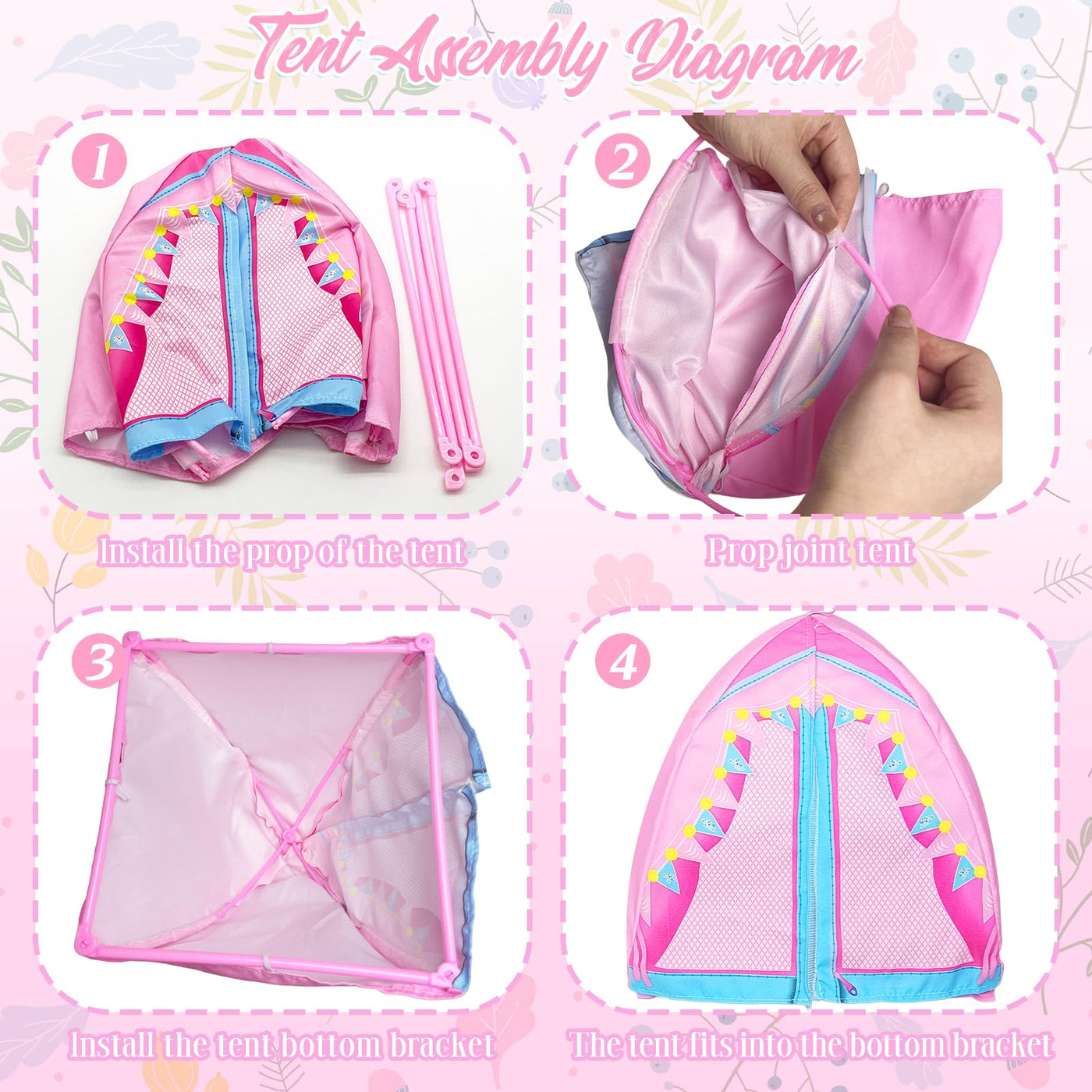 43 Kleidung Camping Sets Kompatibel mit Barbie 11.5inch Puppe, 1 Zelt 1 Liegestuhl 4 Oberteile 4 Hosen 1 Rock 1 Fernglas 1 Reisegepäck 24 Zubehör 6 Schuhe für 11,5 Zoll Puppe Mädchen Geschenk Zufällig