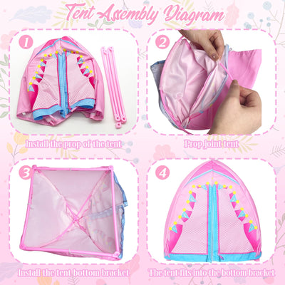 43 Kleidung Camping Sets Kompatibel mit Barbie 11.5inch Puppe, 1 Zelt 1 Liegestuhl 4 Oberteile 4 Hosen 1 Rock 1 Fernglas 1 Reisegepäck 24 Zubehör 6 Schuhe für 11,5 Zoll Puppe Mädchen Geschenk Zufällig