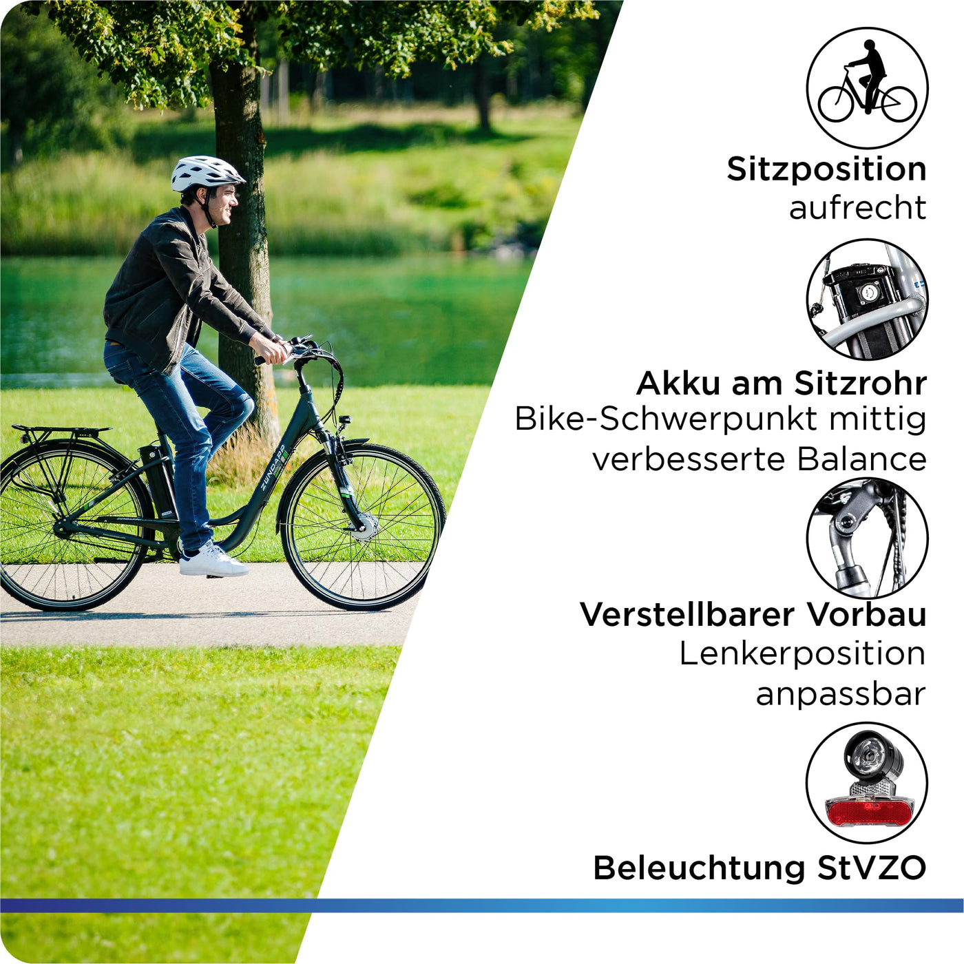 ZÜNDAPP Green 2.7 28 Zoll E-Bike E Cityrad Damenrad Pedelec Elektrofahrrad Damen Fahrrad 700c (grau, 48 cm)