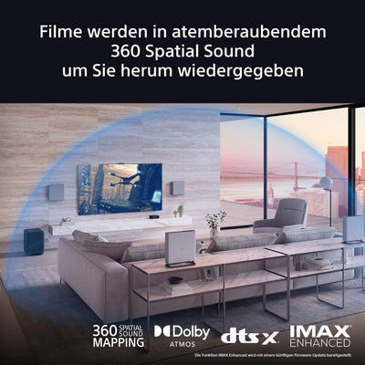 Sony BRAVIA Theatre Quad - Home Entertainment-System mit Vier kabellosen Lautsprechern, 360 Spatial Sound Mapping, Klangfeldoptimierung, 3-Wege-Lautsprecher, Dolby Atmos/DTS:X