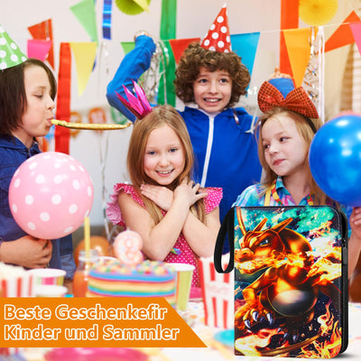 LYAILOOGXL Sammelalbum für Pokemon 900 Karten Groß, Album Heft für Pokemon Karten zum sammeln und tauschen,Sammelkarten Album mit 50pcs Abnehmbaren Hüllen 9 Taschen,Tragbarer Wasserdichter