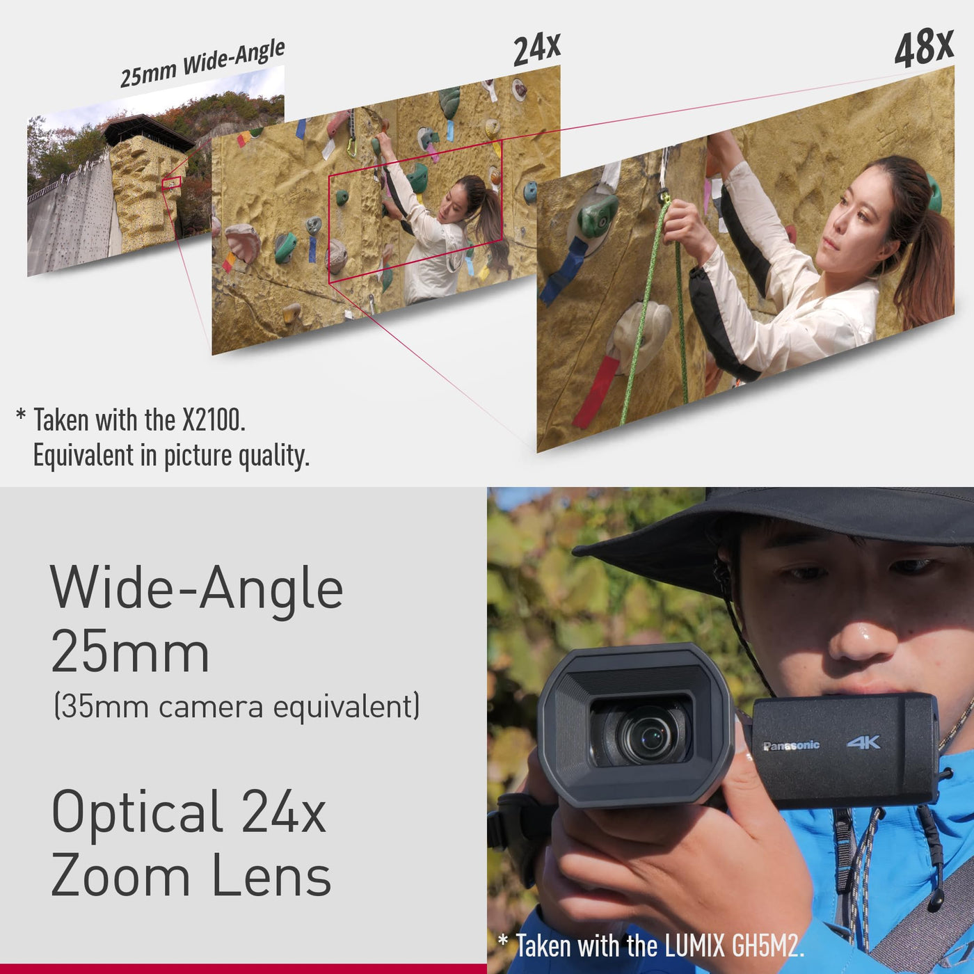 Panasonic HC-X1200E 4K 60p Palm-Style Camcorder with 25mm Wide-Angle Lens, 24x Optical Zoom, 5-Axis Hybrid OIS, USB PD, Black