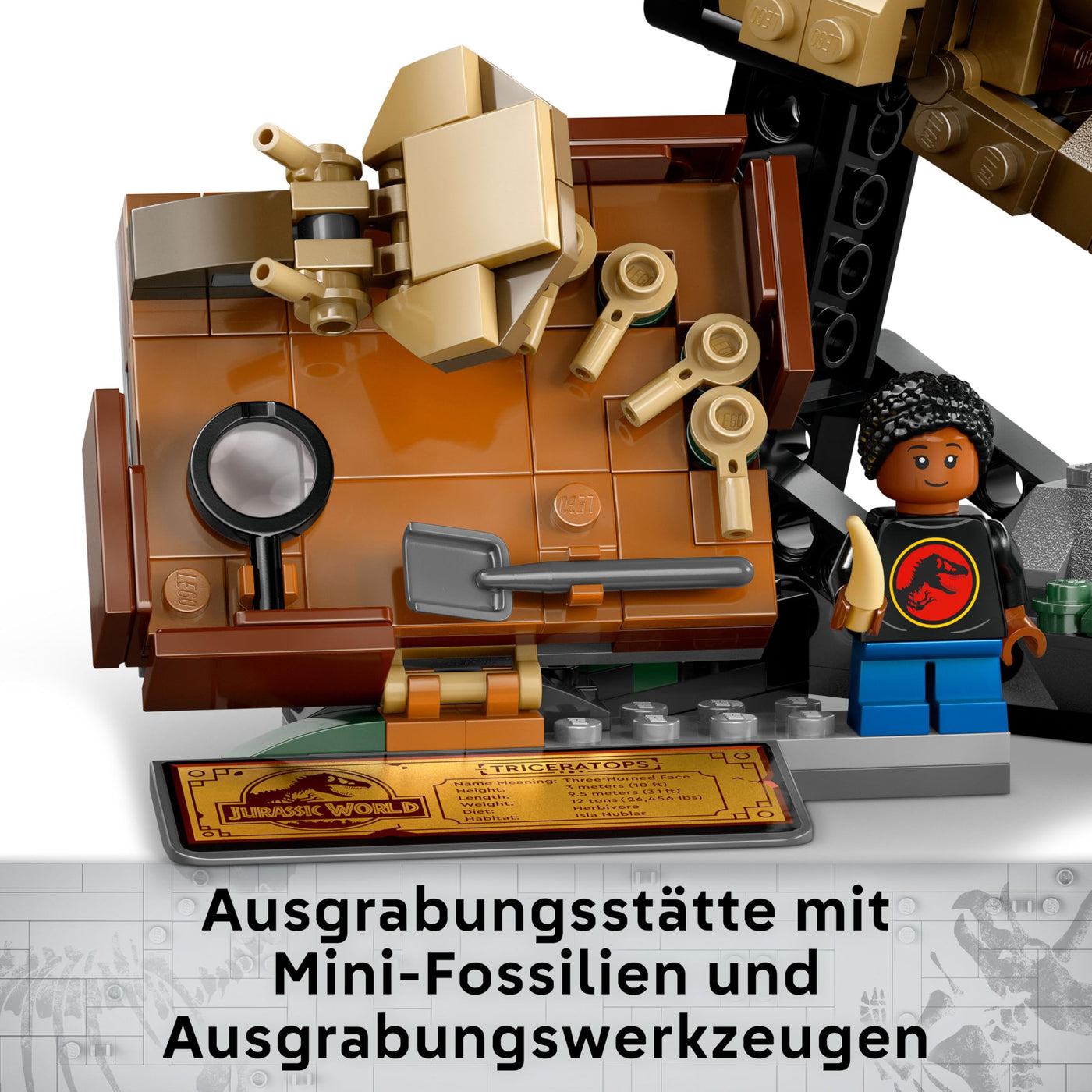 LEGO Jurassic World Dinosaurier-Fossilien: Triceratops-Schädel Modell, Dinosaurier Spielzeug für Jungen und Mädchen ab 9 Jahren, Geschenk für Kinder und Jurassic World Fans 76969