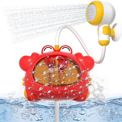 Badewannenspielzeug, Krabbe Badespielzeug Bubble mit Musik, Duschkopf, Badespielzeug Baby ab 1 2 3 4 Jahr, Geschenke fur Jungen und Madchen (Rot)