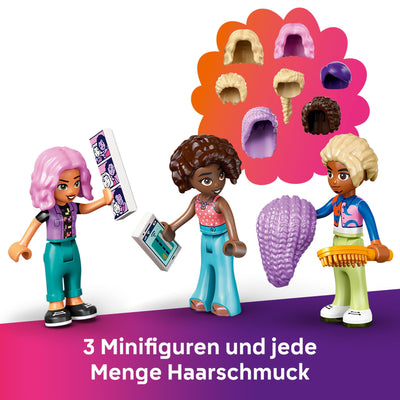 LEGO Friends Friseursalon, BAU- und Spielset für kreative Rollenspiele, Bauspielzeug, Geschenk für Mädchen ab 7 Jahren, 3 Minifiguren der Charaktere für Rollenspiele 42662