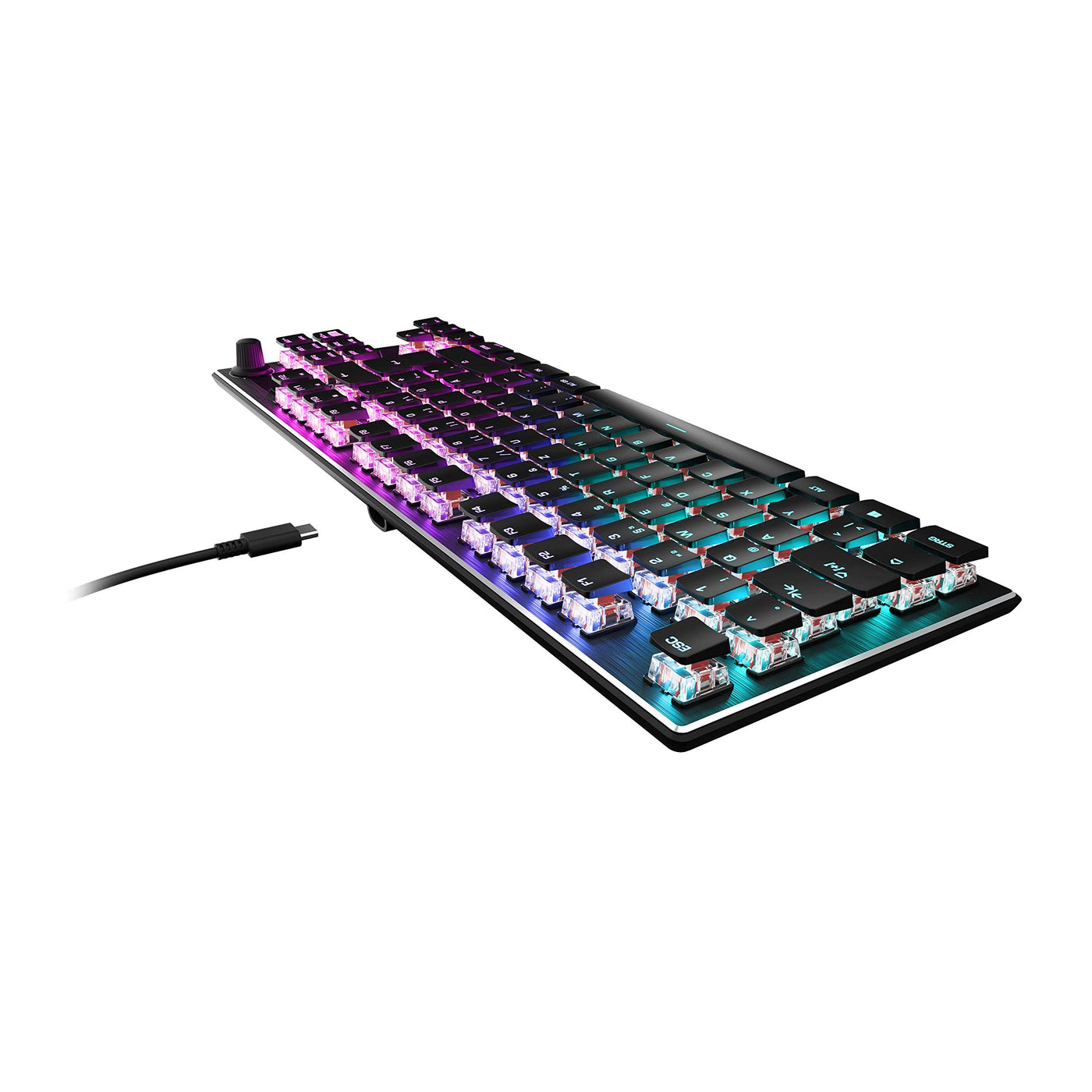 Turtle Beach Vulcan TKL – mechanische Titan Switch PC-Gaming-Tastatur mit AIMO RGB-Beleuchtung und eloxierter Aluminium-Abdeckplatte