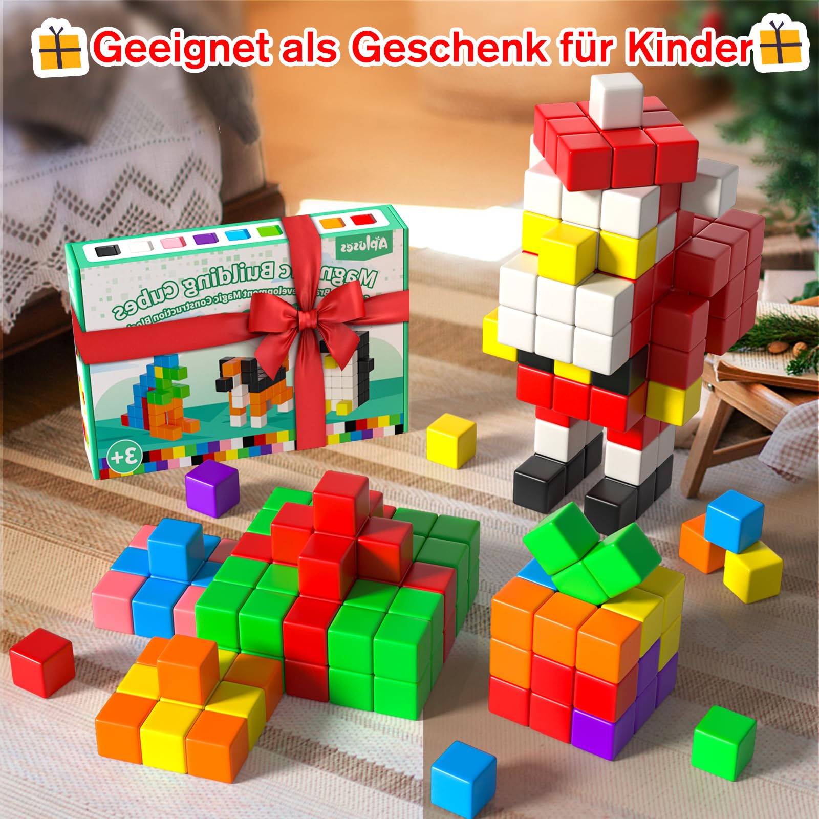 Bausteine und Bauklötze für Kinder online kaufen Apluses 54-Teiliges Magnetische Bausteine, Magnetische Bauklötze für K