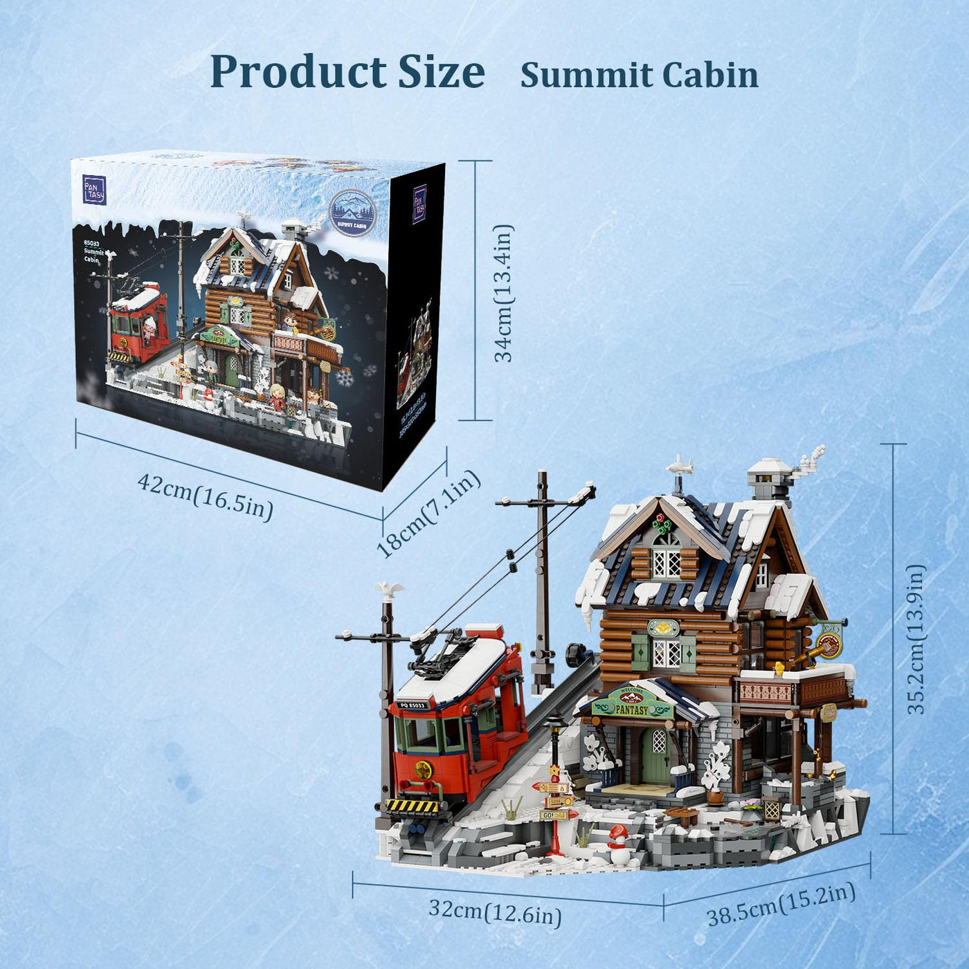 PANTASY Summit Cabin Bauset für Erwachsene, detailreiche Berghütte mit Holzoptik & Winterelementen, kreatives Architektur-Bauspielzeug für Fans von Landschaftsmodellen & entspannter Konstruktion