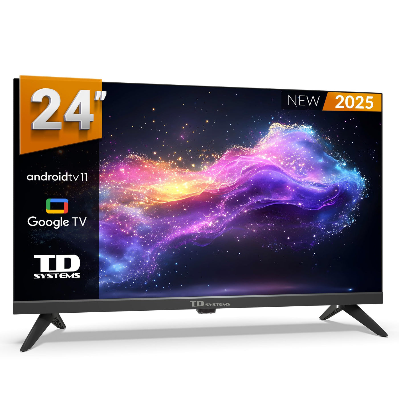 TD Systems - 24 Zoll Smart TV, HD DVB-T2/C/S2 Television, Android GTV 11, Modell 2025, Fernseher mit 2 Jahren Garantie - PRIME24K20GLE