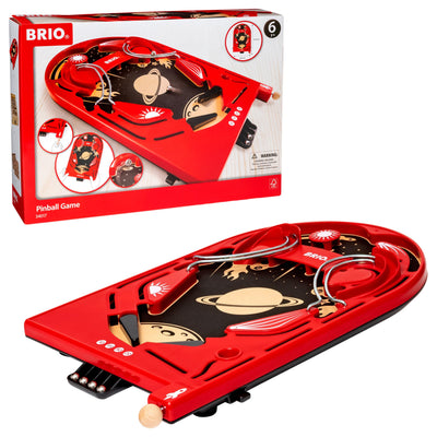 BRIO Spiele 34017 Holz-Flipper Space Safari - Pinball als Holzspielzeug für Kinder - Kinderspielzeug empfohlen ab 6 Jahren