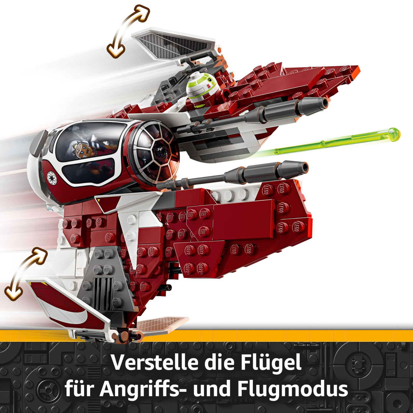 LEGO Star Wars 75401 Ahsokas Jedi Interceptor, Sternenjäger für Fans von The Clone Wars, Ahsoka Tano & Anakin Skywalker Minifiguren, mit Lichtschwertern und R7-A7, für Jungen und Mädchen ab 8 Jahren