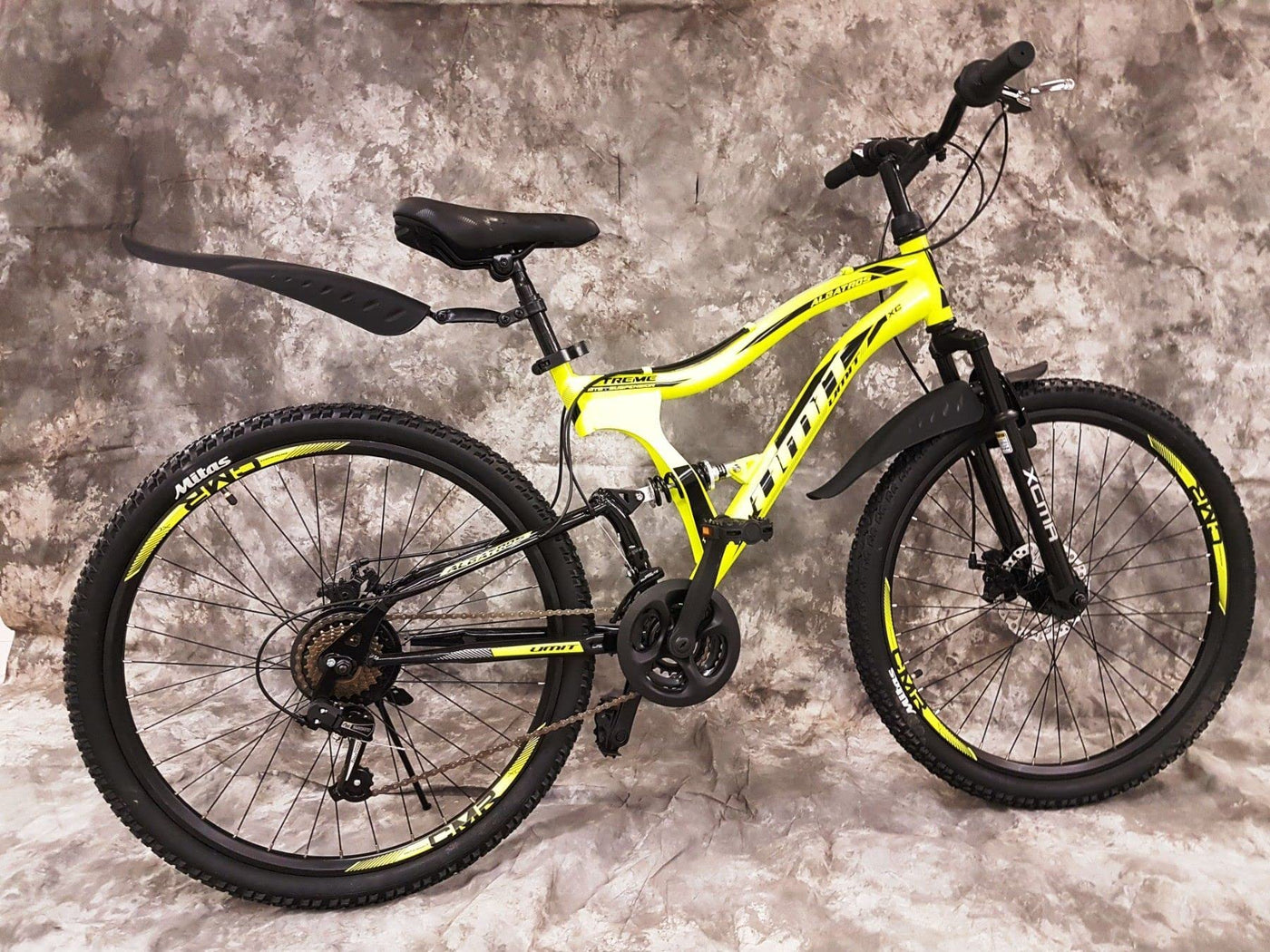 Generisch 24 Zoll MTB Albatros Vollgefedert, 21-Gang Kettenschaltung, Scheibenbremsen NEU 2459-GELB-SCHWARZ Bitte BEACHTEN AB 138 cm KÖPERGRÖSSE GEEIGNET !!!!!!!