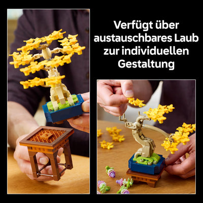 LEGO Botanicals Mini-Bonsais - Bonsai zum Bauen & Ausstellen - Kreative Deko Blumen - Ginkgo, Schwarzkiefer & Wisteria Kunstpflanzen - DIY Deko für Zuhause - Geschenk für Frauen & Männer - 10373