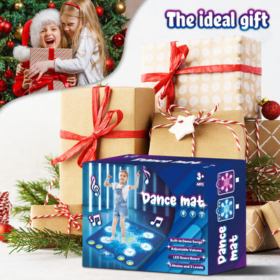 Tanzmatte für Kinder ab 4-12 Jahre Mädchen, Musikmatte mit 6 Leuchtenden Pfeilen, 5 Spielmodi und LED Anzeige, Weihnachten Geburtstag Spielzeug Geschenke für Junge & Mädchen