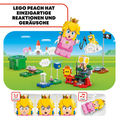 LEGO Super Mario Abenteuer mit der interaktiven Peach, Spielset für Kinder mit gelbem Toad, Nintendo Geschenk für Jungen, Mädchen und alle Gamer ab 6 Jahren 71441