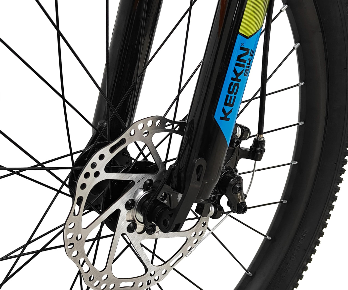 Keskin HT MTB1 24" Kinder Mountainbike – 21-Gang, 2.35" Luftreifen, Scheibenbremsen, Aluminiumrahmen, Neongrün