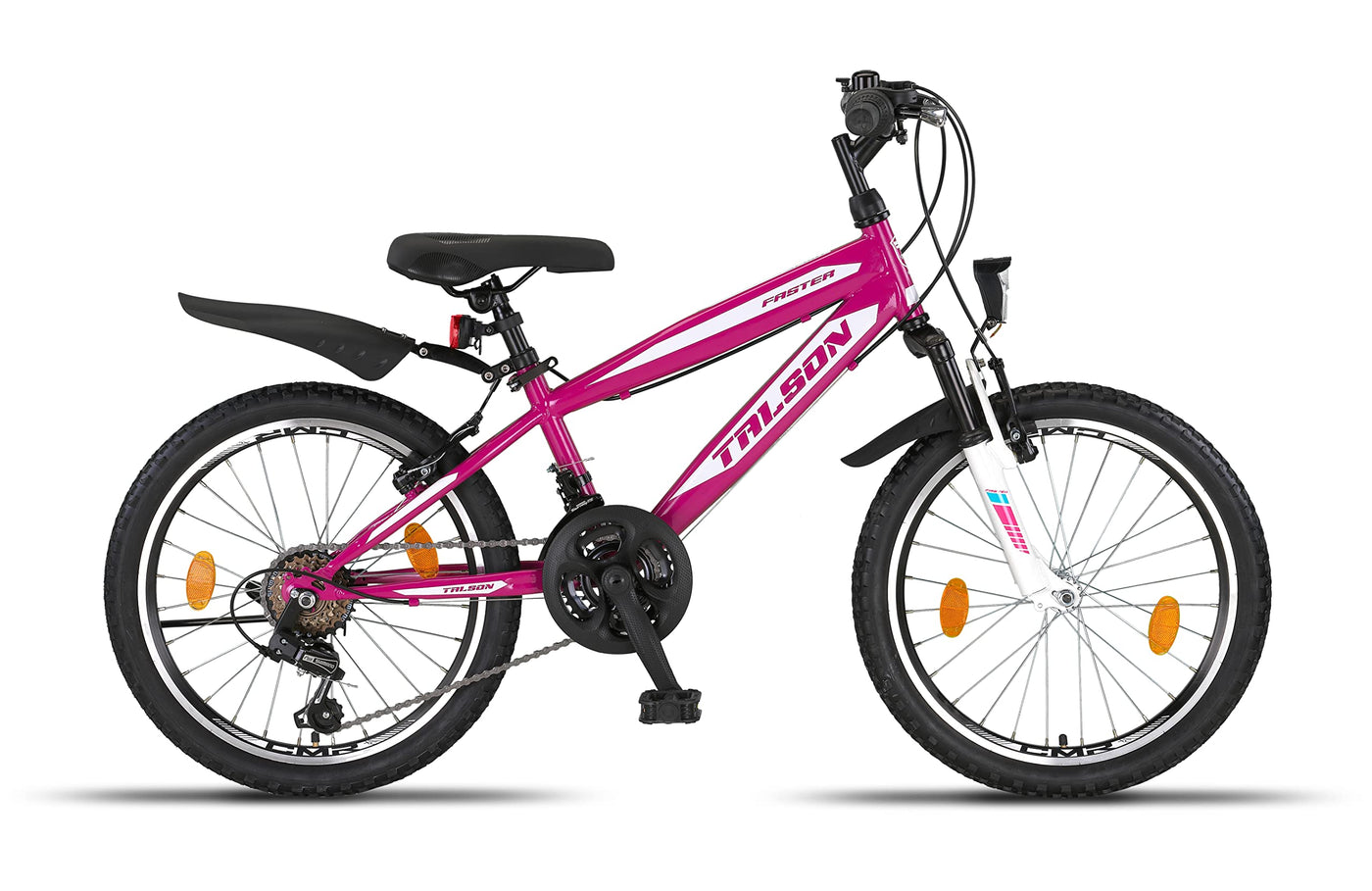 Talson 20 Zoll Fahrrad 18-Gang Mountainbike - mit Gabelfederung und Beleuchtung Neu Lila