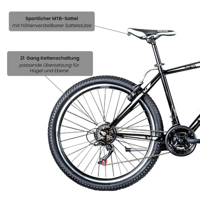 Galano Mountainbike Hardtail 26 Zoll Path MTB Fahrrad 21 Gang Mountain Bike 26" (schwarz/weiß, 46 cm)