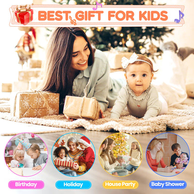 Musikinstrumente für Kinder, Kinderspielzeug ab 3 Jahre, Montessori Spielzeug, Holzspielzeug Baby Schlagzeug Kinder Trommel, Percussion-Instrumente Set, Geschenkideen für Jungen Mädchen 3+(9 in 1)