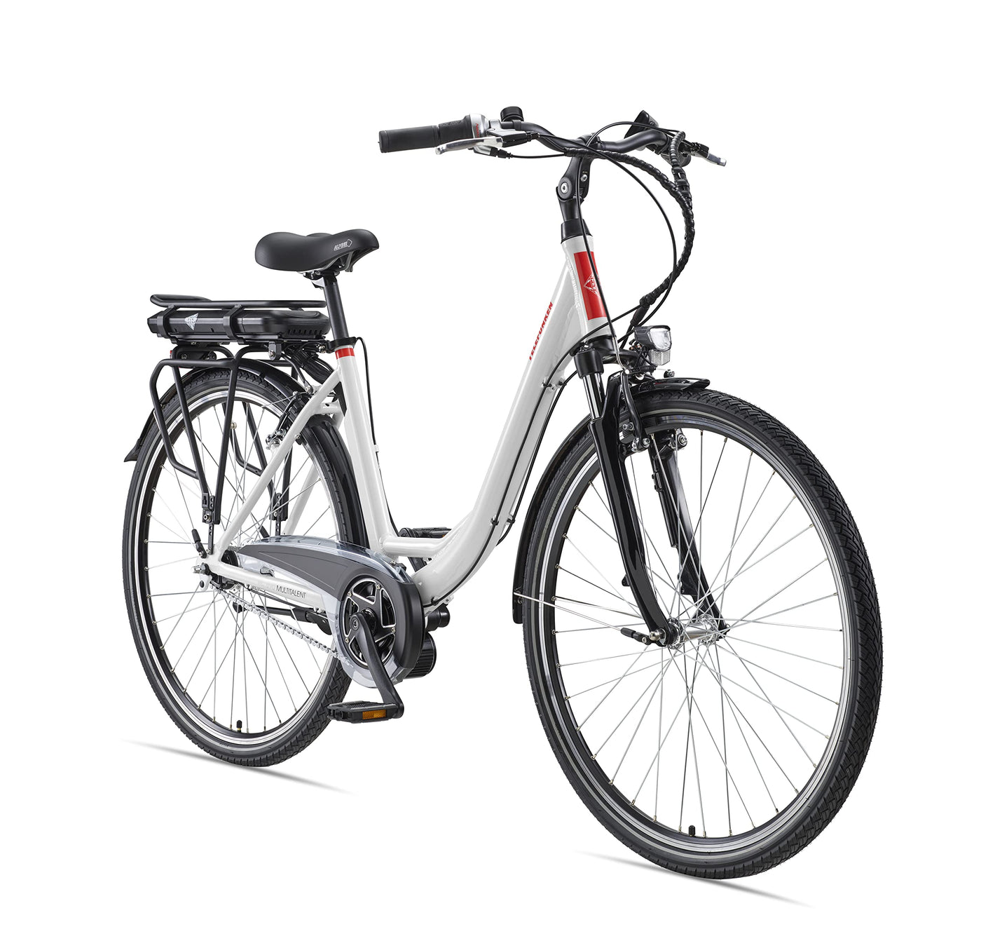 TELEFUNKEN E-Bike Damen 28 Zoll, Elektrofahrrad Alu mit 7-Gang Nabenschaltung - Pedelec Citybike, Mittelmotor 250W & 13Ah / 36V Lithium-Ionen-Akku, RC890 Multitalent