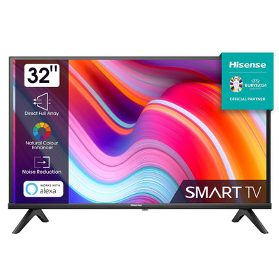 Hisense 32E4KT (32 Zoll) Fernseher, HD Ready - Smart TV, Triple Tuner DVB-T2 / T/C / S2 / S, Works with Alexa, WiFi, Game Mode, Hotel Mode, Schwarz [2023 ], Betriebsystem VIDAA U