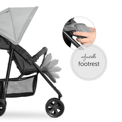 hauck Buggy Citi Neo 3 mit Getränkehalter, Einhändig Klein Faltbar, für Kinder ab Geburt bis 22 kg mit Liegefunktion, Tasche im Verdeck, XL Korb bis 3 kg (Grey)