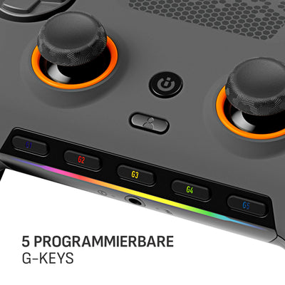 SCUF ENVISION PRO Wireless PC-Nur-Gaming-Controller - Fünf Abnehmbare G-Tasten - Abnehmbare Back-Paddles - Instant Triggers - iCUE-Kompatibel - Stahlgrau