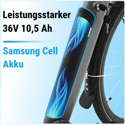 AsVIVA E-Bike BC1-B 28 Zoll – Pedelec Elektrofahrrad mit 250W Bafang Heckmotor, 10,5Ah Akku, Riemenantrieb, hydraulische Scheibenbremsen, LED-Beleuchtung, USB-Ladefunktion