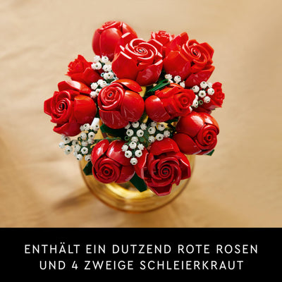 LEGO Botanicals Rosenstrauß - Blumen zum Bauen und Ausstellen - DIY Deko mit Pflanzen - Modellbau mit Kunstblumen - Bauset für Erwachsene - Geschenk zu Weihnachten für Frauen & Männer - 10328