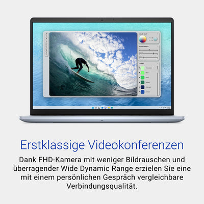 Dell Inspiron 14 5440 Laptop 14" 16:10 FHD+ Display, Intel Core i5-1334U, 16GB RAM, 512GB SSD, Intel Iris Xe, Windows 11 Home, Fingerprint Reader, Hintergrundbeleuchtung – Deutsch (QWERTZ), Ice Blue
