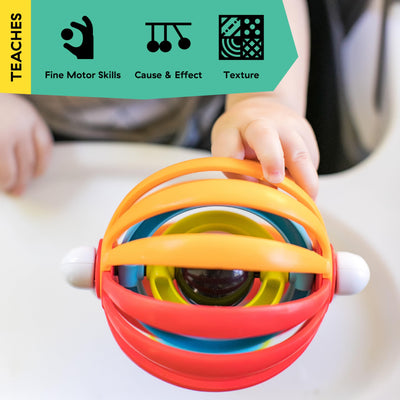 Baby Einstein, Sticky Spinner Spielzeug, perfekt auf Reisen oder für unterwegs, saugfähiger Boden zum Anbringen auf glatten Oberflächen ,1 Stück (1er Pack)