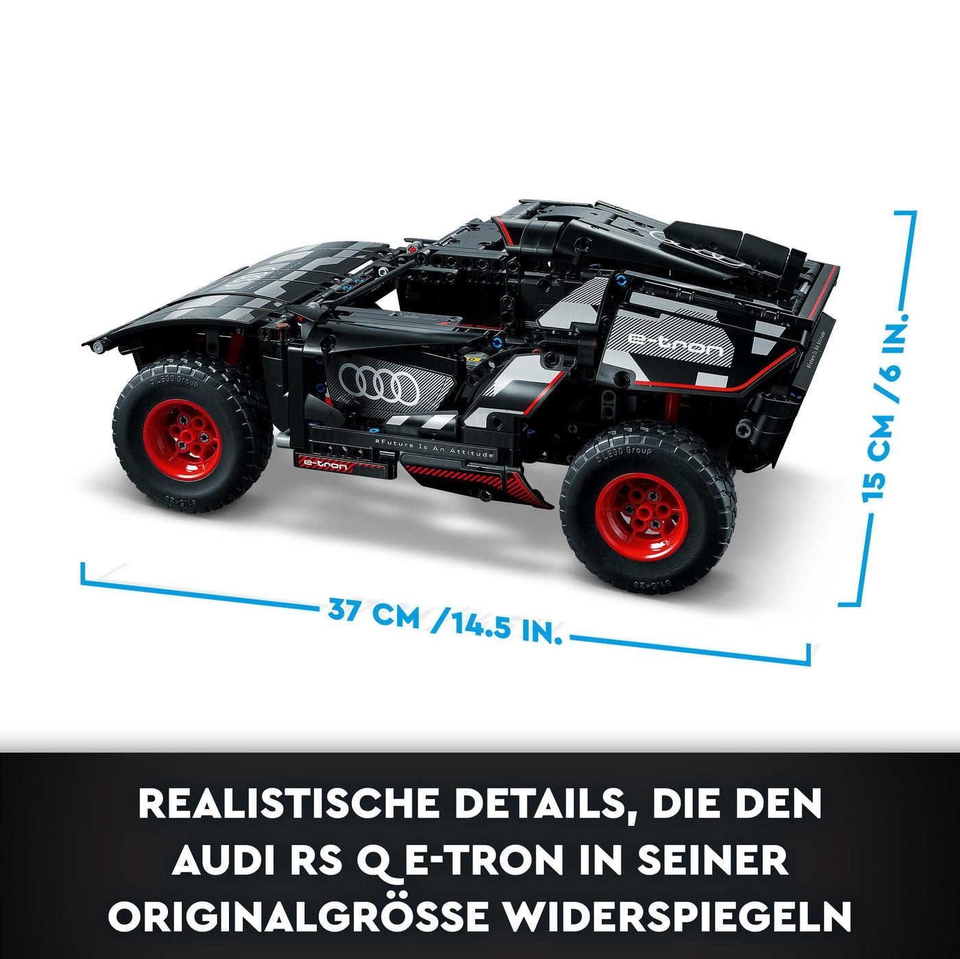 LEGO 42160 Technic Audi RS Q e-tron, ferngesteuertes Rallye-Auto-Spielzeug, Dakar-Rallye-Geländewagen, App-gesteuerter RC mit Control+, Geschenk für Jungen, Mädchen und Fans ab 10 Jahren zum Bauen
