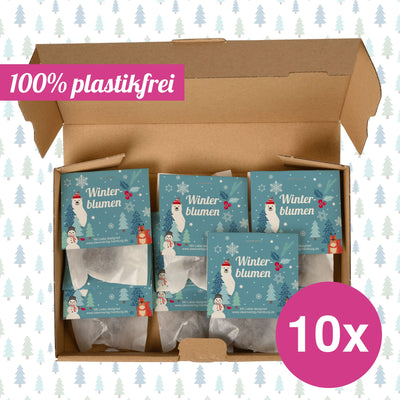 10x "Winterblumen" Winter Samenbomben Kindergeburtstag / treiben aus bei Kälte! / Geschenke Mitgebsel - Kinder Geburtstag Mitbringsel - Kleinigkeit give-away