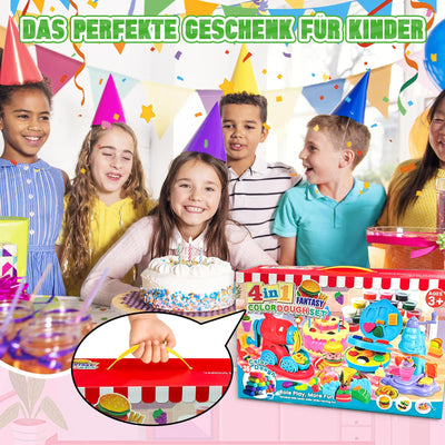 JONRRYIN Knete Set für Kinder, 102 Stück Knete Zubehör Knetwerkzeug mit 36 Modelliermasse, Kreatives Playdoh Knete Kinder Eismaschine Nudelmaschine Spielset Geschenk Mädchen & Junge