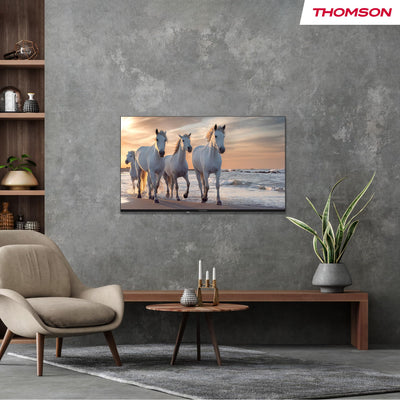 Thomson 50 Zoll (126 cm) UHD Fernseher Smart Android TV (WLAN, HDR, Triple Tuner DVB-C/S2/T2, Sprachsteuerung) – 50UA5S13-2023