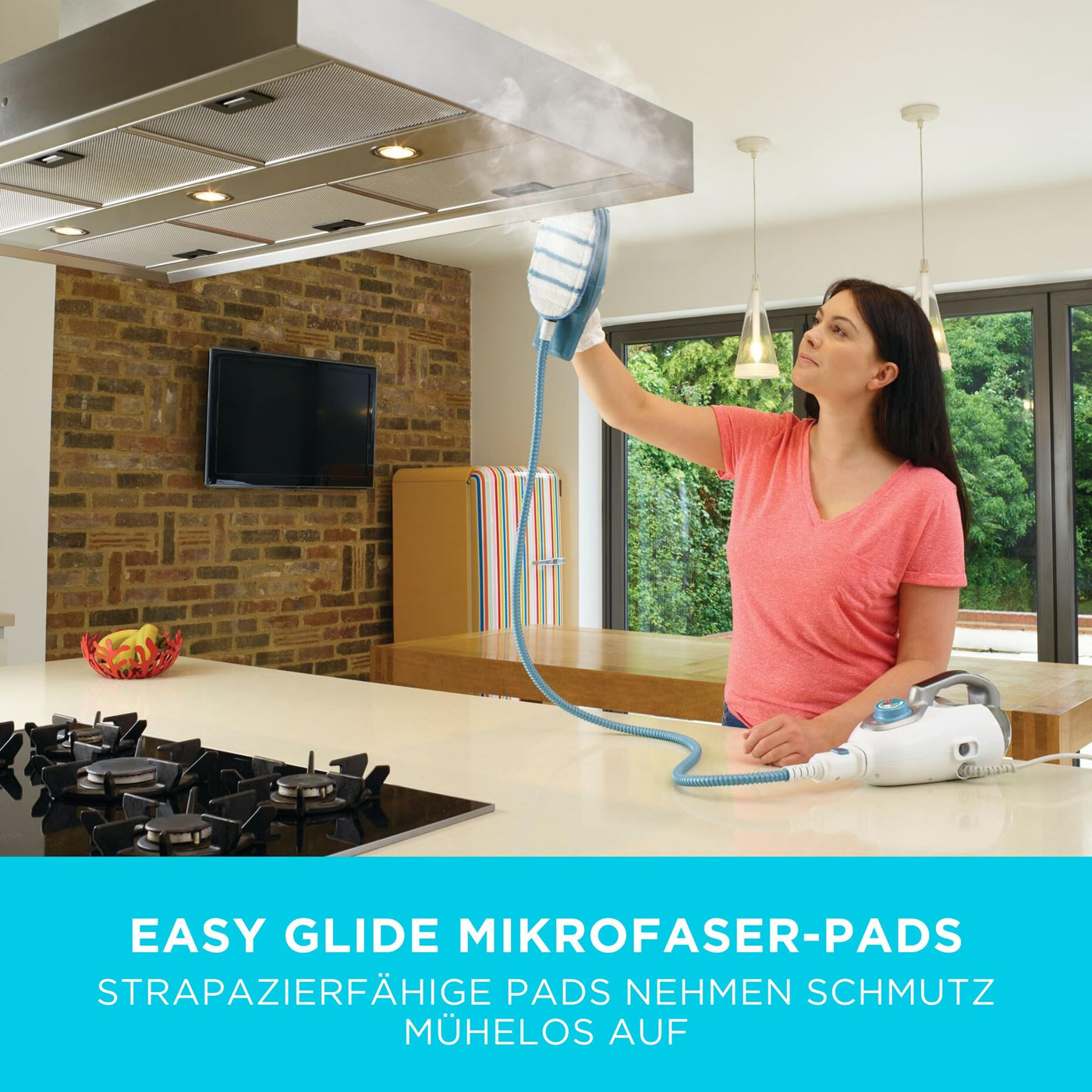 BLACK+DECKER Dampfreiniger 1600W 2in1 Dampfbesen mit Handdampfgerät (für hygienische, gründliche Sauberkeit, für die Reinigung des gesamten Haushaltes, inkl. 11-tlg. Zubehör) BHSM166DSM-QS