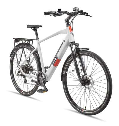 TELEFUNKEN E-Bike 28 Zoll Fahrrad für Herren XT490 | Trekking Pedelec mit 8-Gang Kettenschaltung & Scheibenbremsen | Elektrofahrrad mit 250 W Heckmotor & integriertem 417,6 Wh Li-Ion-Akku | Kreide