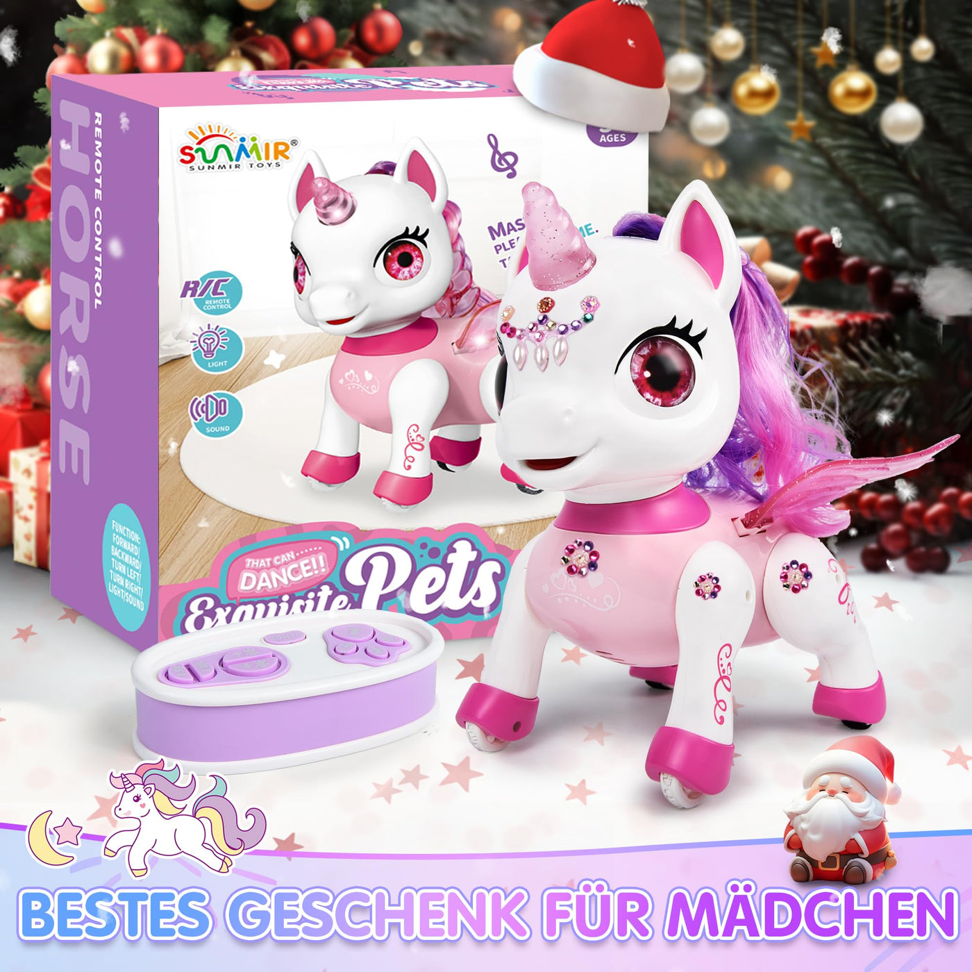 Joellfuner Roboter Einhorn, Ferngesteuerter Roboter für Kinder, Intelligenter Interaktiver Spielzeug Roboter, Kreative Haustier Geschenke für Jungen und Mädchen 3-12 Jahren (Einhorn)