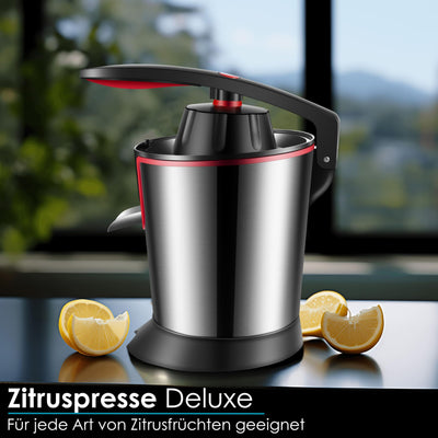 Elektrische Zitruspresse | Longlife-Motor | 300 Watt | Edelstahl | Elektrische Saftpresse | Entsafter | Auto-Start-Stop | Zitrus Presse | Spülmaschinengeeignet