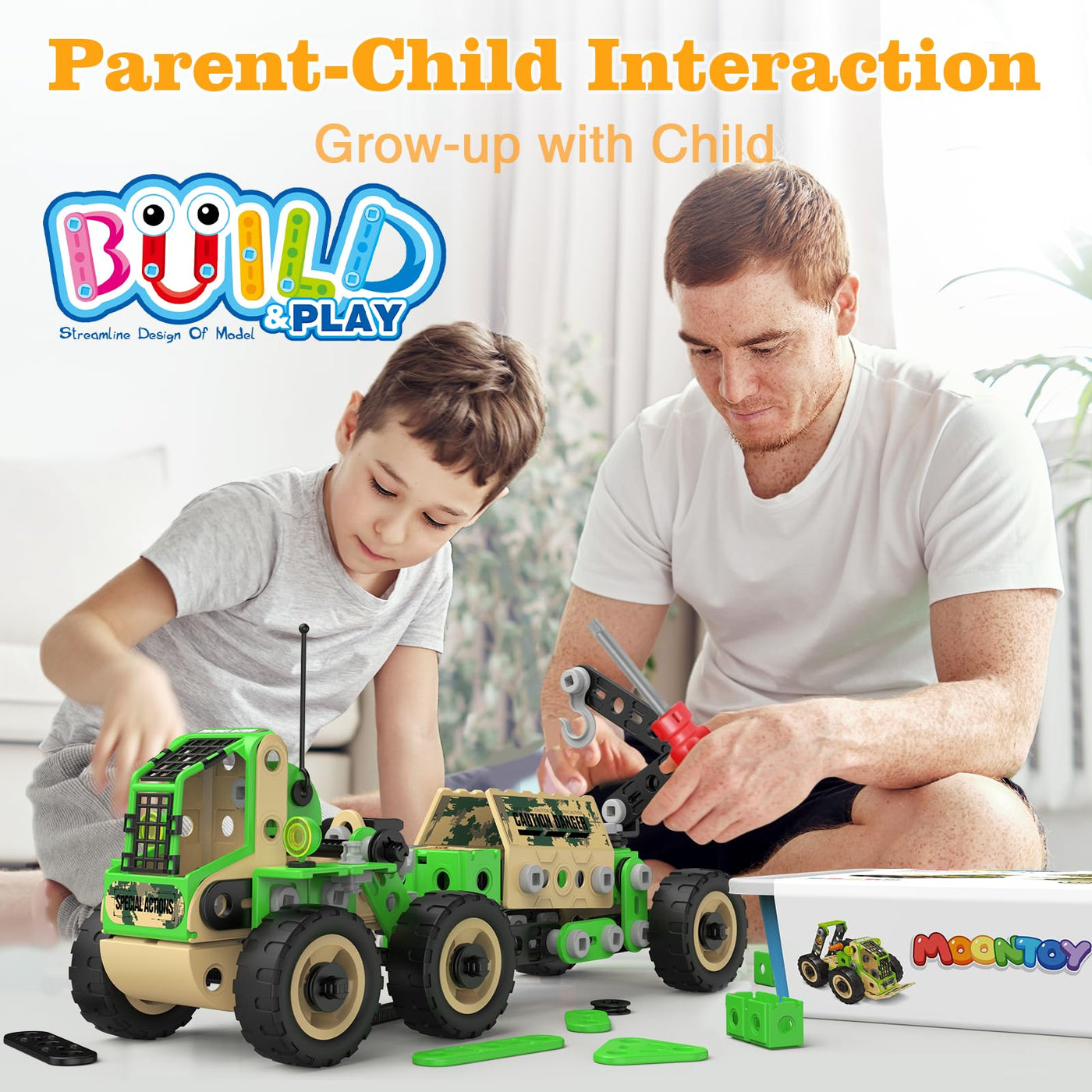 MOONTOY Konstruktionsspielzeug Spielzeug ab 5 6 7 8 Jahre Kinder Jungen, Mint Lernspielzeug 10-in-1 STEM Baukasten Spielzeug Kreative Bausteine Kreativ-Set Geschenk für Kinder ab 5 Jahre（229Stück）