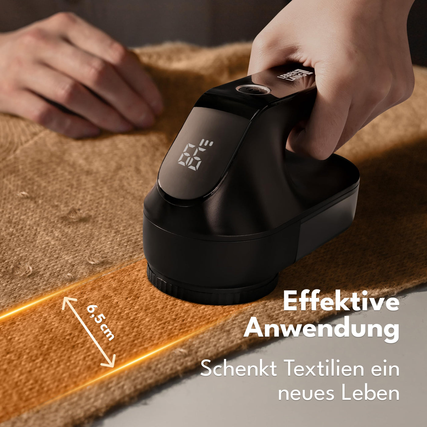 LEBENLANG Fusselrasierer Elektrisch 2000mAh - Inkl. LED Anzeige & Reinigungspinsel I Bis zu 2h Laufzeit I Flusenrasierer für Kleidung Fusselentferner Kleidung Lint Remover Fuselrasier Flusenentferner
