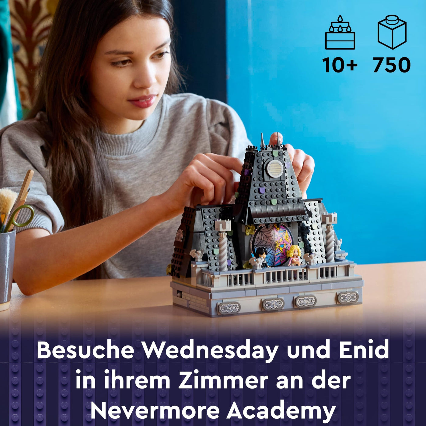 LEGO Wednesday: Wednesdays und Enids Zimmer im Studentenwohnheim, Nevermore Academy zum Sammeln und Umgestalten, Sammlerstück mit 4 Spielfiguren, Spielzeug für Mädchen, Jungen und Fans 76781