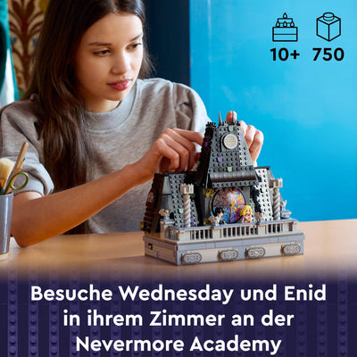 LEGO Wednesday: Wednesdays und Enids Zimmer im Studentenwohnheim, Nevermore Academy zum Sammeln und Umgestalten, Sammlerstück mit 4 Spielfiguren, Spielzeug für Mädchen, Jungen und Fans 76781