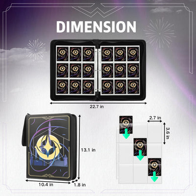 TCGUARD Sammelalbum für Lorcana-Karten, Premium Sammelkarten Album mit 900 Fächern, Kompatibel mit Lorcana Karten, Card Binder für TCG-Aufbewahrungs und Präsentationssammlung(Schwarz 9)