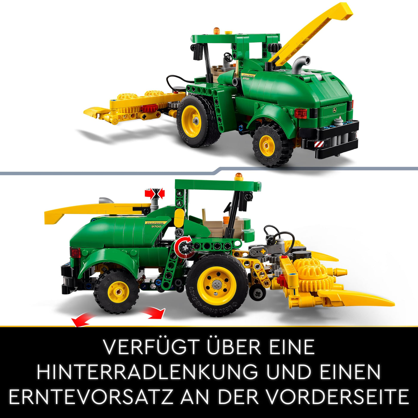 LEGO Technic John Deere 9700 Forage Harvester, Traktor-Spielzeug für Kinder, Bauernhof-Set, Fahrzeug-Modell mit realistischen Funktionen, Geschenk für Jungen und Mädchen ab 9 Jahren 42168