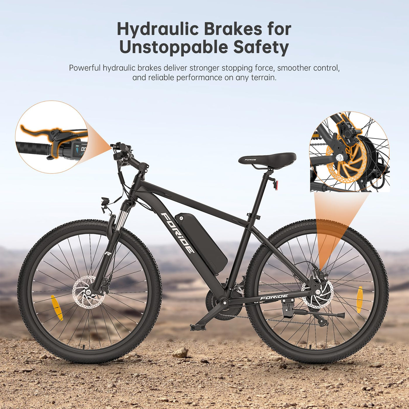 Foride Xtremer 2 27.5''/29'' E-Bike für Erwachsene, 24 Gang Elektrofahrrad mit 561.6Wh Akku, Hydraulische Scheibenbremse,120km Reichweite E Bike Herren Damen für Fahrten im Freien (Zoll, 27.5)