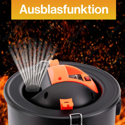 Iskra Aschesauger für Kamin, Ofen etc. 1000W Kaminsauger 18L, Blasfunktion, Aschesauger Pelletofen